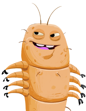 illustrated demodex mite character