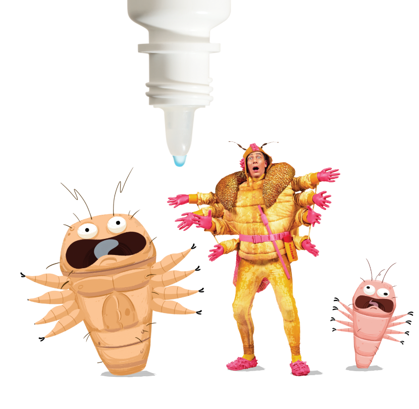 Multiple scared Domodex mites